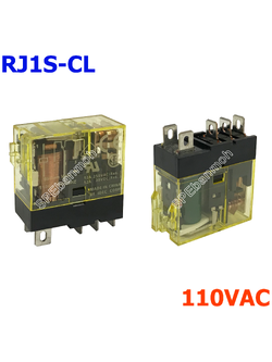 [ 1 ชิ้น ] RJ1S-CL-A110 รีเลย์ IDEC RJ1S 110VAC Coil 110VAC 12A รีเลย์อุตสาหกรรม Relay IDEC RJ1S Series (1-pole) with LED พาวเวอร์รีเลย์ Power Relay 5ขา 5Pin 12A 110VAC รีเลย์กำลังบางพิเศษ (Slim Power Relay)
