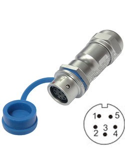 HF12-FWB-05-ปลั๊กเหล็ก 12มิล 5พิน