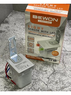สวิทช์แสงแดด / สวิทช์แสงแดดพร้อมกระบอก Light Operated Switch, Light Sensor With LED 2000W, Photo Switch Control (BEWON) BW-6A, LX-P01/L, BW-199K, สวิทช์แสงแดดทรงกระบอก ขนาด 60A