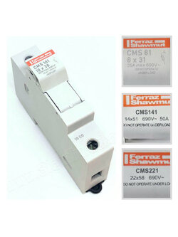 ฐานฟิวส์ล๊อคราง MODULAR FUSE-LINK BASES FOR CARTRIDGE FUSE-LINK (Ferraz Shawmut, MERSEN) CMS series, SIZE : 8x31, 10x38, 14x51, 22x58, Range from 25A to 125A series
