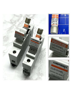 ฟิวส์ Photovoltaic fuse-links gPV 600VDC HelioProtection HP6M series, 1000VDC HelioProtection HP10M series, 1500VDC HelioProtection HP15M series, ฐานฟิวส์ US101HEL, CUS101HEL, CUS101IHEL (Ferraz Shawmut, MERSEN)