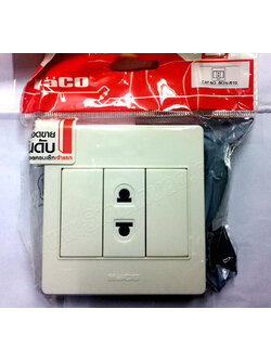 ชุดเต้ารับไฟฟ้า 2 ขา แบบลอย Surface Socket 2 Pin Full Set (White) (HACO) M3-R10, M3-R20, M3-R30, M3-R40, M3-R50 (รุ่นไหม่ รหัส M3N)