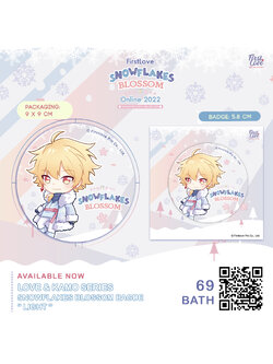 SNOWFLAKES BLOSSOM BADGE LIGHT | เข็มกลัดพลาสติก