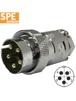 [ 1 ชิ้น ] GX30-PWK-05 5P ผู้ต่อสายเกลียวใน