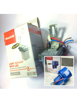 สวิทช์แสงแดด Sun-Light Control Switches และ รุ่นมีไฟ LX-P01L (LED) บอกสถานะ (HACO) รุ่น LX-P01 (IP44), รุ่น LX-P02 (IP44), รุ่น LX-P07, LX-P01L (LED) (IP55)
