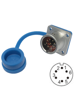 HF12-MM-06ปลั๊กเหล็ก 12มิล 6พิน ผู้แท่น คอนเน็กเตอร์เหล็ก Connector 12MM 6PIN ปลั๊กกันน้ำ