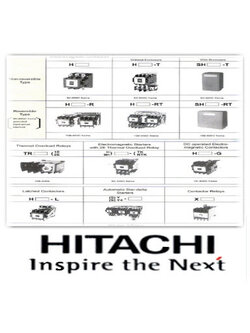 (HITACHI) คอนแทคเตอร์ H series, โอเวอร์โหลดรีเลย์, TR series, Magnetic Starter H -T series, Electromagnetic Starter with Enclosure SH -T series, Contract Relay X series