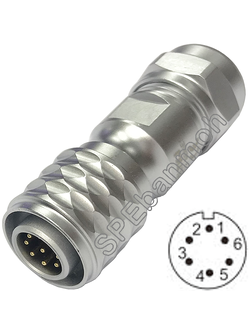 HF12-MW-06-ปลั๊กเหล็ก 12มิล 6พิน