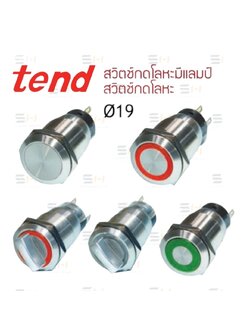 สวิทช์กดโลหะ METAL PUSH BUTTON SWITCH, สวิทช์กดโลหะมีแลมป์ ILLUMINATED METAL PUSH BUTTON SWITCH (TEND) TT19 series