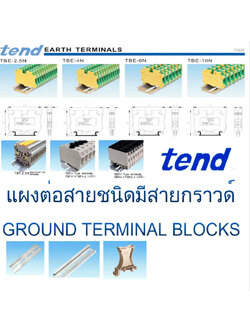 เทอมินอลบล๊อก มีสายกราวด์แบบยึดราง GROUND TERMINAL BLOCKS (TEND) / รุ่น TBE series
