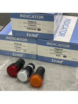 คอนโทรลสวิทช์ (ไพล็อตแล้มป์ใช้หลอด LED, สวิทช์หัวเห็ด, ซีเล็กเตอร์สวิทช์) รุ่น TS2 series Control Switch Push Button Switch Pilot Lamp (TEND) ขนาด 22mm 25mm