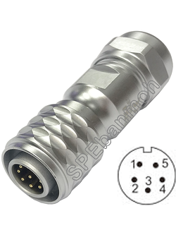 HF12-MW-05-ปลั๊กเหล็ก 12มิล 5พิน