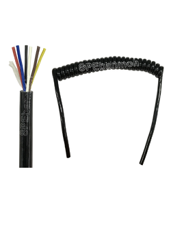 CBS-6C05-L250 สายไฟสปริง(Spiral Cable) 6C x 0.5 sq.mm