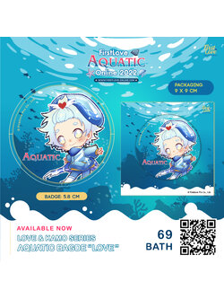 AQUATIC BADGE LOVE | เข็มกลัดพลาสติก