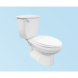 โถสุขภัณฑ์สองชิ้น ท่อลงพื้นใช้น้ำ 6 ลิตร รุ่น CR7150E สีขาว CORAL