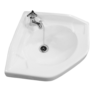 อ่างล้างหน้าแบบแขวนผนังเข้ามุม ขนาด 375x375 มม. พร้อมขายึด รุ่น 6218 สีขาว CORAL