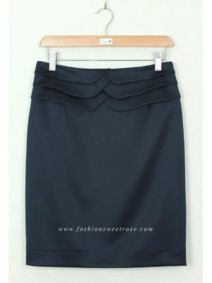 SK-309 กระโปรงแฟชั่น&ทำงาน ทรงสอบ ผ้า ZARA สีน้ำเงิน
