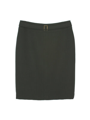 กระโปรงทรงสอบ ผ้า Double Twist สีดำ / SK-459