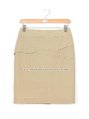 SK-414 กระโปรงแฟชั่น&ทำงาน ทรงสอบ ผ้าคอตต้อนญี่ปุ่น พิมพ์ลาย Polka Dot