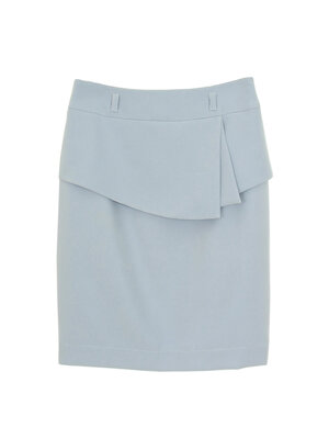 SK-453 กระโปรงแฟชั่น&ทำงาน ทรงสอบ ผ้า Double Twist สีฟ้า