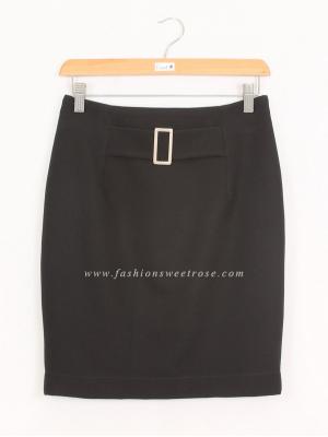 SK-421 กระโปรงแฟชั่น&ทำงาน ทรงดินสอ ผ้า GALAXY สีดำ