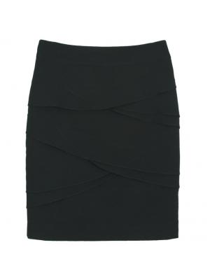 กระโปรงแฟชั่น&ทำงาน กระโปรงทรงสอบ ผ้าไหมอิตาลีสีดำ / SK-258