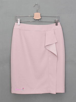 SK-504 กระโปรงทรงสอบ ผ้าเมแกนสีนู้ด