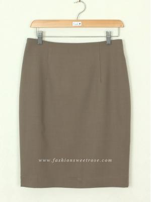 SK-391 กระโปรงแฟชั่น&ทำงาน ทรงดินสอ ผ้า Rose Skinny สีน้ำตาลอ่อน สไตน์เรียบหรู