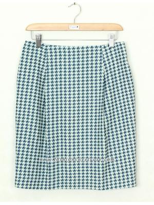 SK-371 กระโปรงทรงสอบ ผ้าญี่ปุ่นลายชิโนริ ด้านหน้ากระโปรงจับจีบทวิช ดีไซน์เรียบหรู