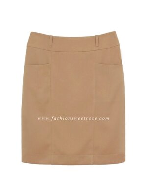 SK-397 กระโปรงแฟชั่น&ทำงาน ทรงสอบ ผ้าโพลีเอสเตอร์ สี Portrait Tone (Earth Tones)