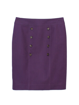 SK-487 กระโปรงทรงสอบ ผ้าคอตต้อนญี่ปุ่นเนื้อสเปนเดกสีม่วง