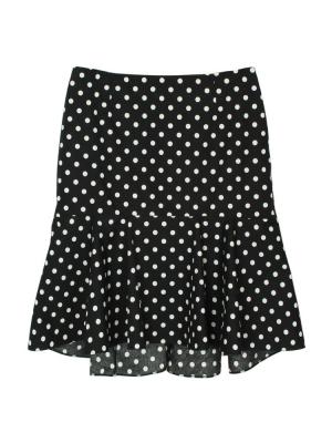 SK-198 กระโปรงแฟชั่น&ทำงาน ทรงย้วย ผ้าคอตต้อนญี่ปุ่นสีดำ Polka Dot Black