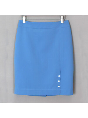 SK-447 กระโปรงแฟชั่น&ทำงาน ทรงสอบ ผ้าไหมอิตาลีสีฟ้า