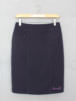 SK-499 กระโปรงทรงสอบ ผ้า Micro สีน้ำเงิน