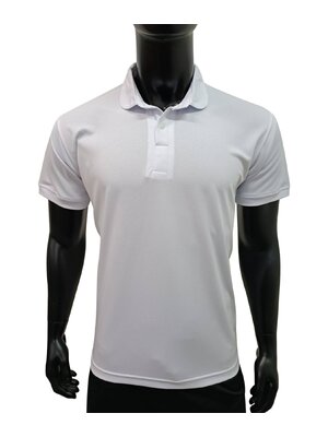 โปโล ผ้ารังผึ้ง สีขาว ใส่สบาย ระบายเหงื่อได้ดี