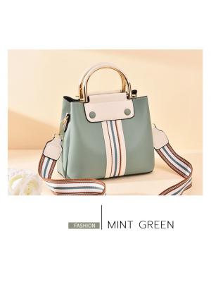 BAG-003 กระเป๋าถือแฟชั่นพร้อมสายสะพายสำหรับคุณผู้หญิง สีเขียวมิ้น