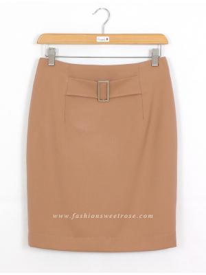 SK-401 กระโปรงแฟชั่น&ทำงาน ทรงดินสอ ผ้าโพลีเอสเตอร์สี Portrait Tone (Earth Tones)