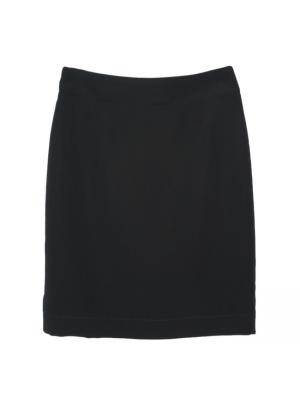 SK-273 กระโปรงแฟชั่น&ทำงาน ทรงสอบ ผ้าวาเลนติโน่สีดำ ด้านหลังจับจีบระบายซ้อนกัน