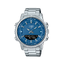 CASIO รุ่น AMW-880D-2A1VDF กรอบสีเงิน สายสเเตนเลส สีเงิน จอสีน้ำเงิน คราม สินค้าใหม่ ของเเท้ รับประกันศูนย์ CMG 1 ปี