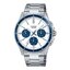 CASIO Standard รุ่น MTP-1374D-7A2V สีเงิน หน้าปัดสีขาว จอในสีน้ำเงิน สินค้าของเเท้ รับประกันศูนย์ CMG