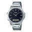 CASIO Anloq & digital รุ่น MTP-VC01D-1EUDF สองระบบ เข็ม ดิจิตอล สีเงิน หน้าปัดสีดำ สายสแตนเลส สินค้าของเเท้ รับประกันสูนย์ CMG 1 ปี