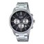CASIO Standard รุ่น MTP-E515D-1AV สายสีเงิน หน้าปัดสีดำ จอในสีขาว สินค้าของเเท้ รับประกันศูนย์ CMG