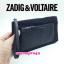 กระเป๋า Zadig & Voltaire Travel Pouch ผ้า+หนังปั๊มนูนชื่อแบรนด์ ซิปแยกกัน มีสายคล้องมือ ขนาด 9x5นิ้ว