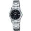 CASIO Standard รุ่น LTP-V002D-1AUDF สีเงิน หน้าปัดดำ สายสแตนเลส สินค้าของเเท้ รับประกันศูนย์ CMG