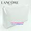 กระเป๋า LANCOME สีขาว ซิบด้านบนห้อยโลโก้ลังโคมยาว ๆ ขนาดกลาง Medium Pouch มี design ด้านข้างเย็บแบบกระเป๋าหนัง 10.5x6นิ้ว