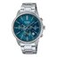 CASIO Standard รุ่น MTP-E515D-2A1V สายสีเงิน หน้าปัดสีเขียวน้ำทะเล สินค้าของเเท้ รับประกันศูนย์ CMG