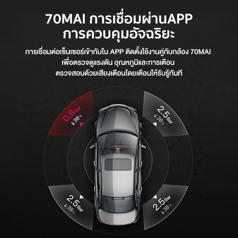 Mi 70M-T04-T Tire Pressure Monitoring เซ็นเซอร์สำหรับวัดลมยาง 70mai ประกันศูนย์ไทย 1 Year (ใช้งานได้กับกล้องติดรถยนต์รุ่น 70mai M500 เท่านั้น)