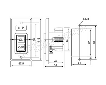 Power Pushbutton Switch QS5-15N-3∅ 15A 2.2KW-M3.5