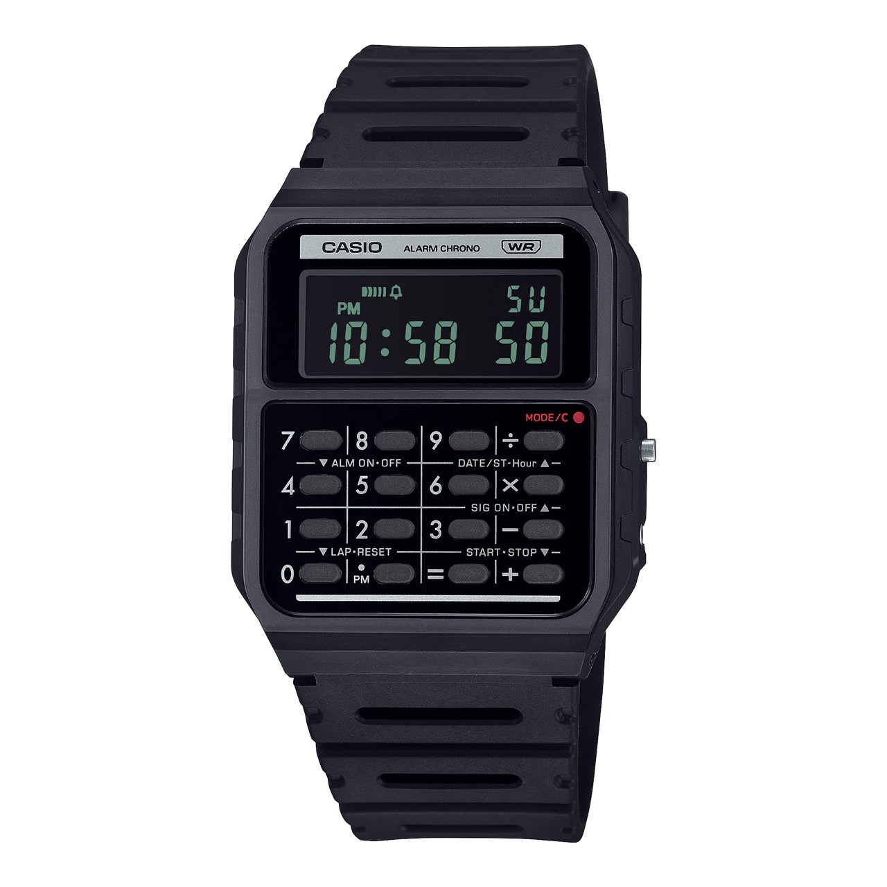 CASIO รุ่น CA-53WB-1BDF สีดำ สายเรซิ่น นาฬิกา คิดเลข DATA BANK สินค้าของเเท้ รับประกันศูนย์ CMG 1 ปี