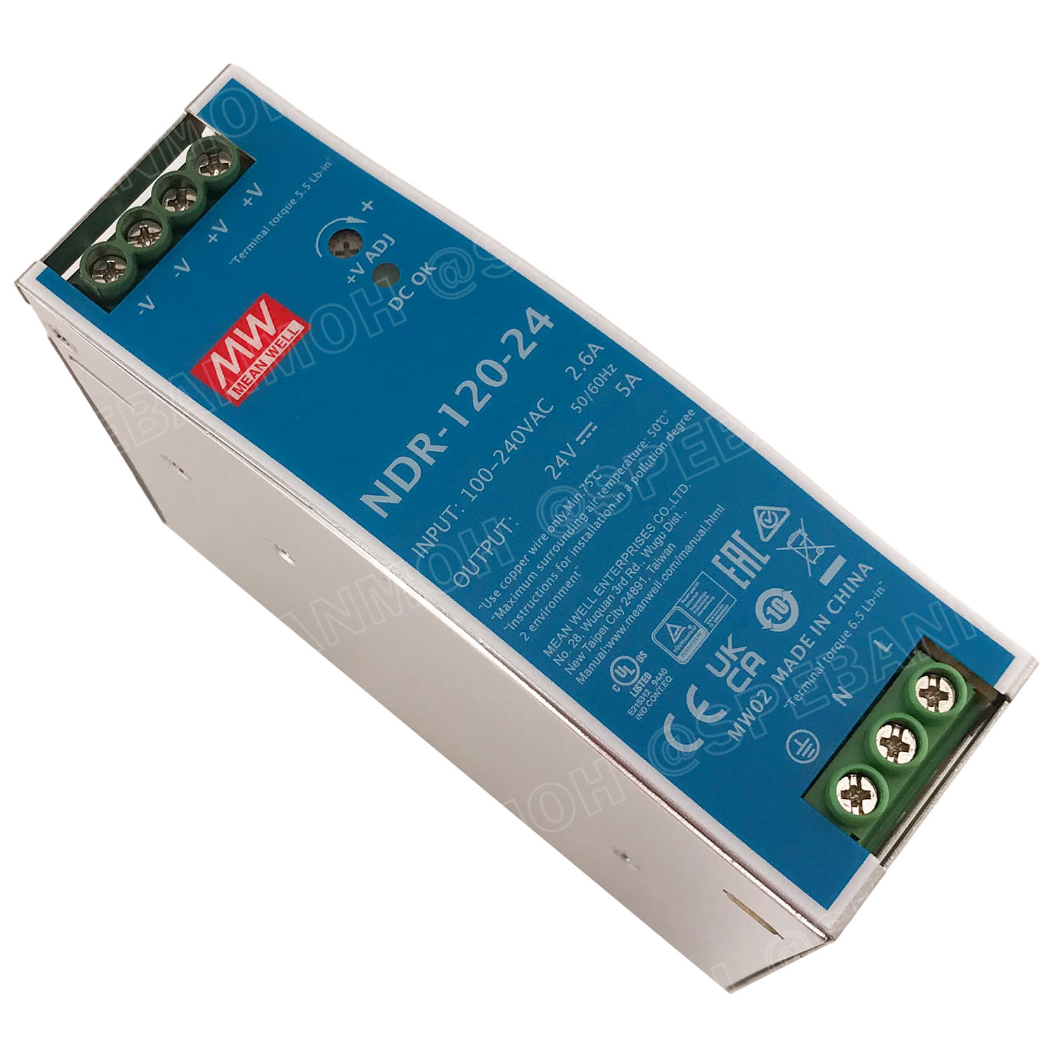 [ 1เครื่อง ] NDR-120-24 พาวเวอร์ซัพพลาย 24V 5A MEAN WELL 120W NDR Single Output Industrial DIN RAIL สวิทชชิ่ง ยึดรางปีกนก INPUT 100-240VAC OUTPUT 24VDC สวิทชิ่ง เมนเวล 24โวตท์ สำหรับ DIN Rail มีนเวล บอร์ดแปลงไฟ หม้อแปลงไฟ AC to DC